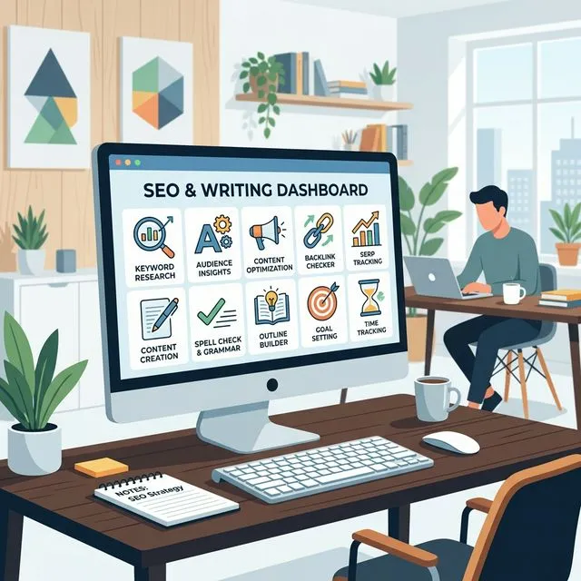 seo writing tools and tips illustration