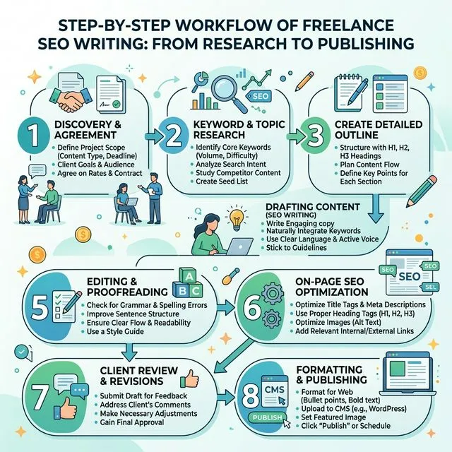freelance seo writing workflow steps